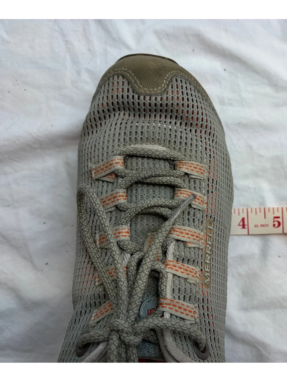 Merrell Women’s Mesh Walking Hiking Shoes Gray Orange Approx Size 8 8.5
